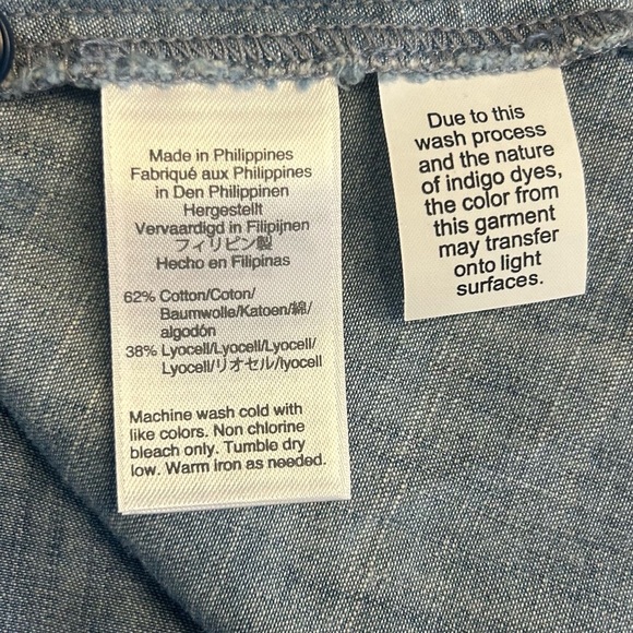 Madewell Denim Daylily Dress, Size 00, Chambray Button Front V Neck Mini Dress - Picture 13 of 13